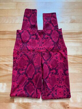 Lululemon leggings, size 6, red and black snakeskin